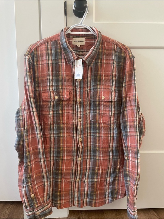 Lucky Brand Other - Lucky Brand Men’s Rust and Gray Plaid Button-Down Shirt